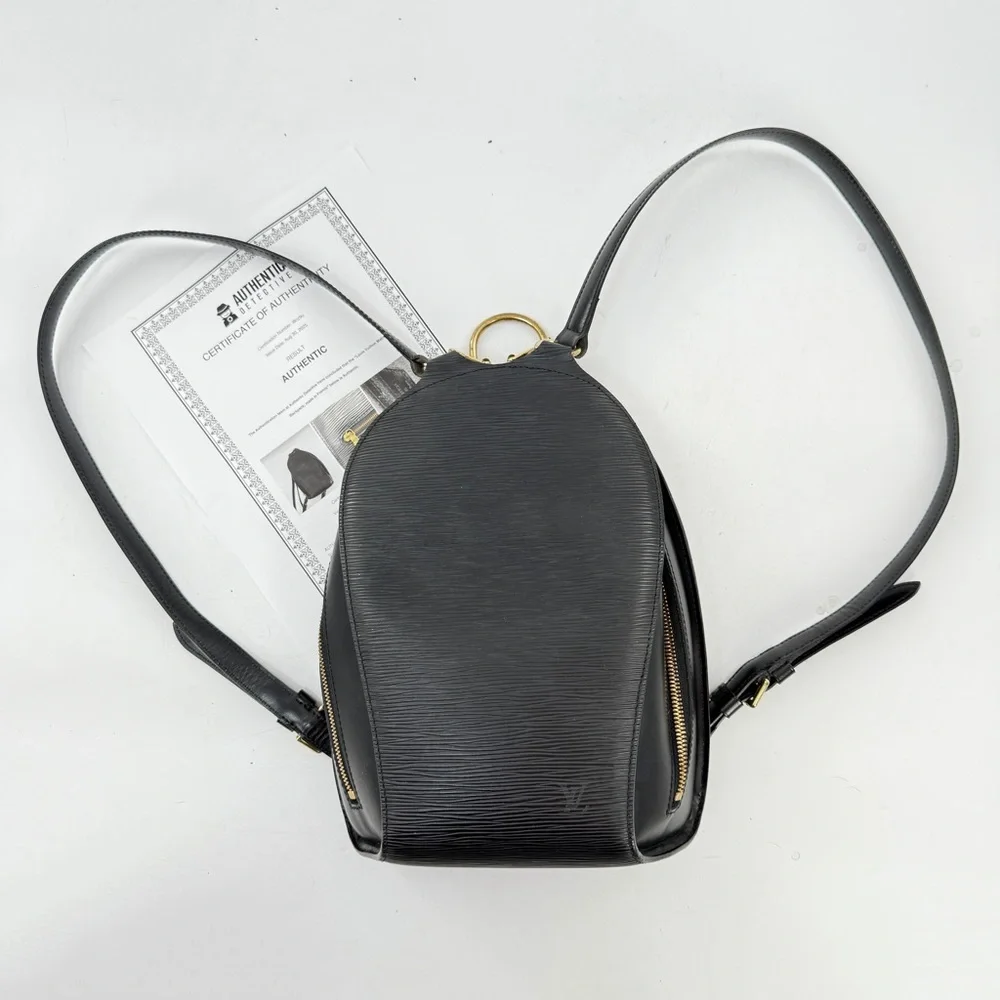 Louis Vuitton Mabillon Black Epi Leather Backpack Vintage 1998 Authentic